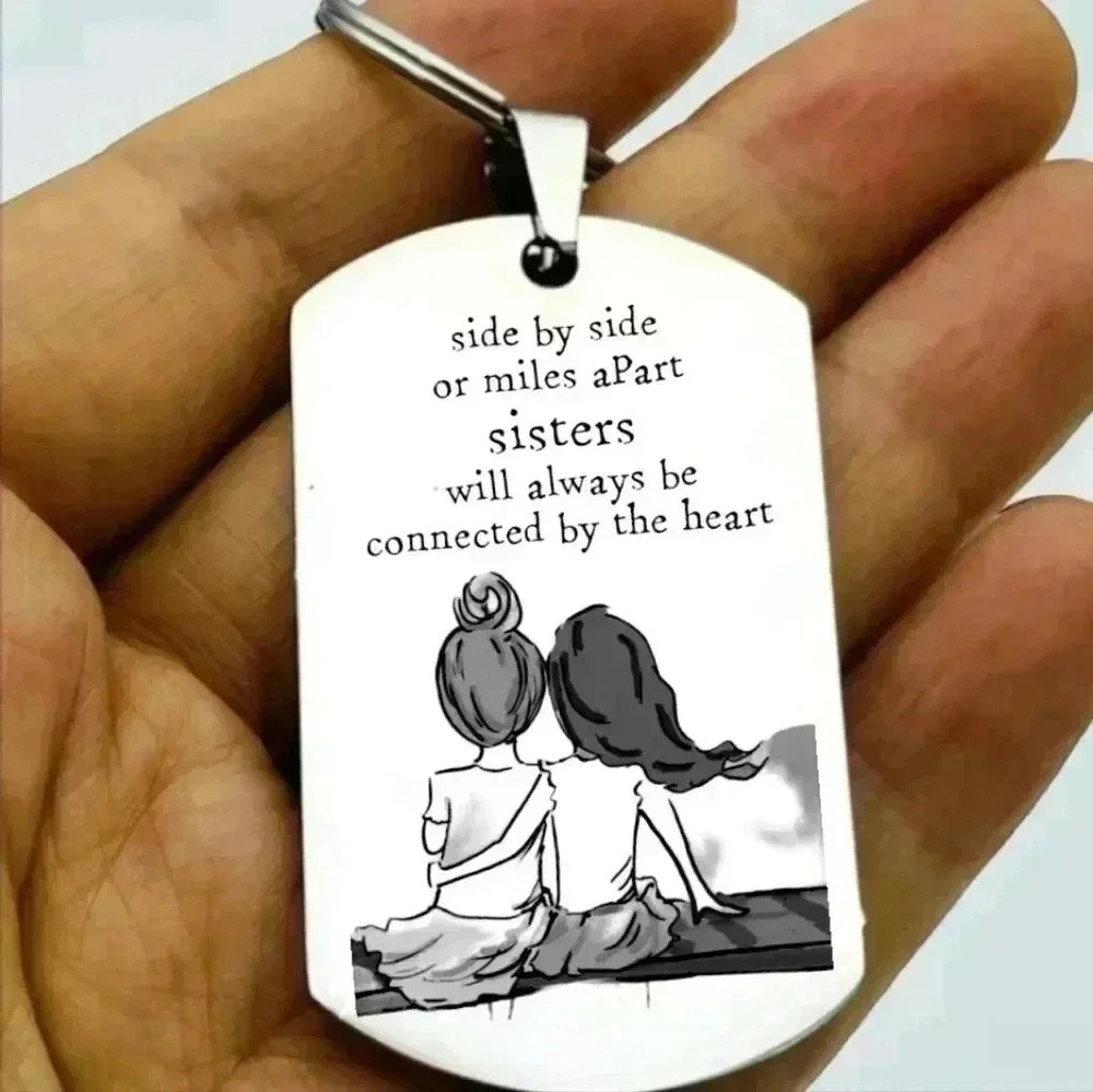 Sister always connected to heart Keychain